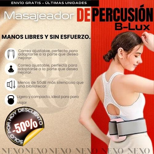 Masajeador de Percusión B-Lux: ¡Tu Aliado #1 en Relajacion! + CUPON 50% DESCUENTO EN PERFUMERIA